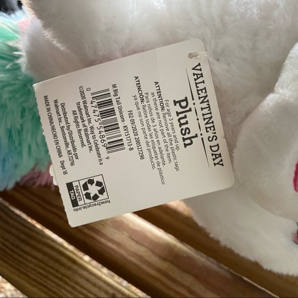NWT Unicorn Plush Fluffy Tail New Valentine's Day Sweetheart Kids Girls Cute - Picture 8 of 13